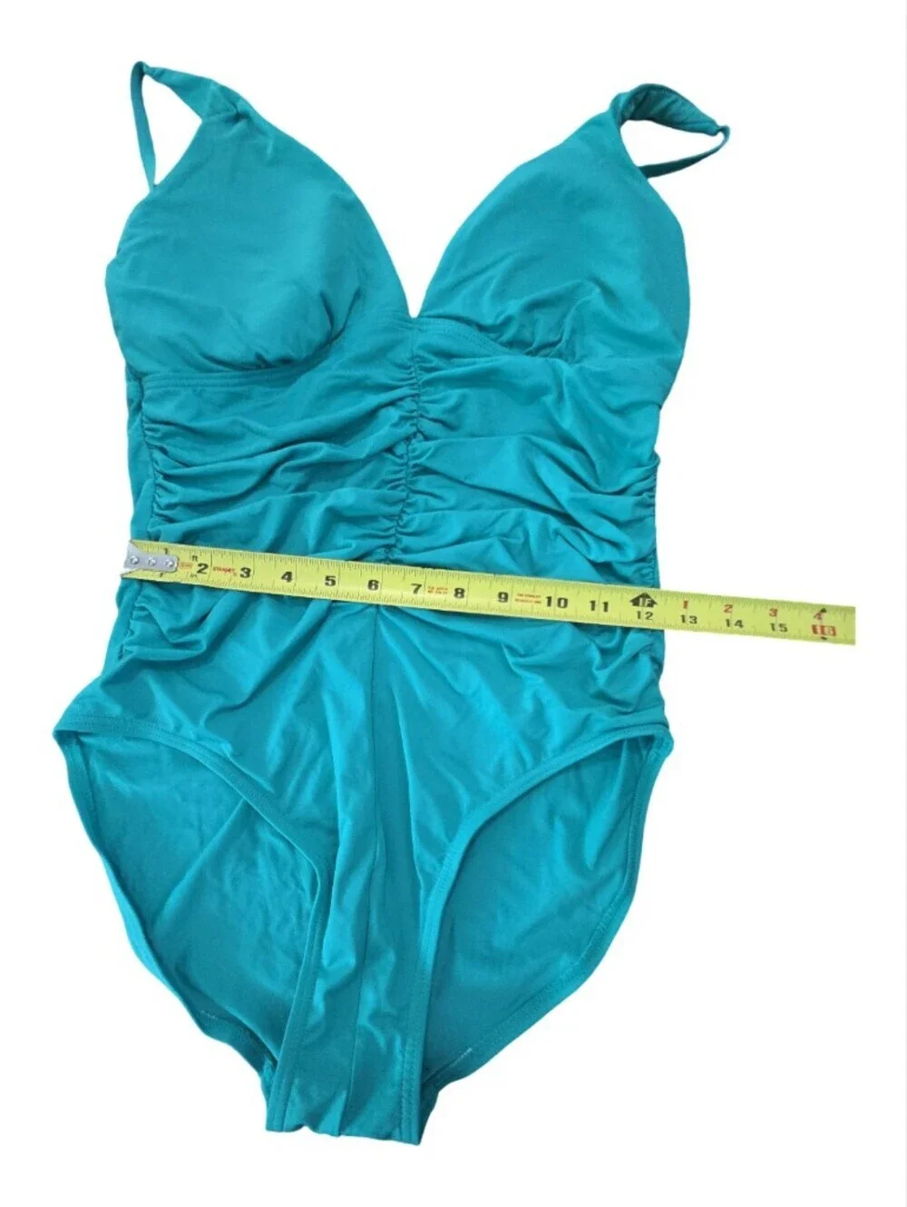 Calvin Klein Ruched One-Piece Swim Suit Rushing Slimming Size 10